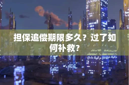 合肥担保追偿期限多久?过了如何补救?